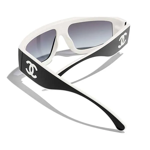 Kính Mắt Nữ Chanel Shield Sunglasses 6057 1656/S6 Màu Trắng Đen - Kính mắt - Vua Hàng Hiệu