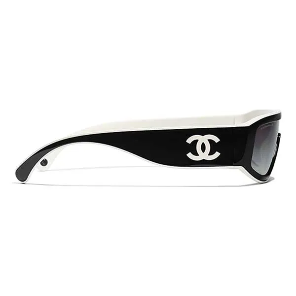 Kính Mắt Nữ Chanel Shield Sunglasses 6057 1656/S6 Màu Trắng Đen - Kính mắt - Vua Hàng Hiệu