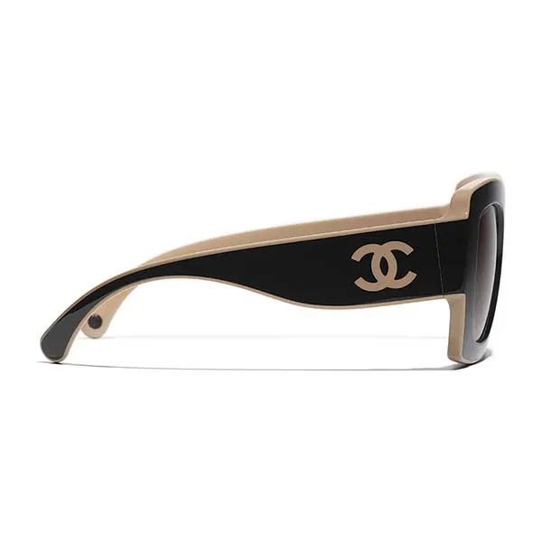 Kính Mắt Nữ Chanel Sunglasses CH6059 C53443 Màu Đen Be - Kính mắt - Vua Hàng Hiệu