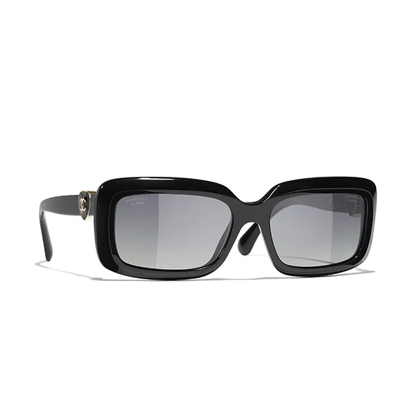 Kính Mát Nữ Chanel Sunglasses Rectangle CH5520 C622/S8 Màu Đen Xám - Kính mắt - Vua Hàng Hiệu