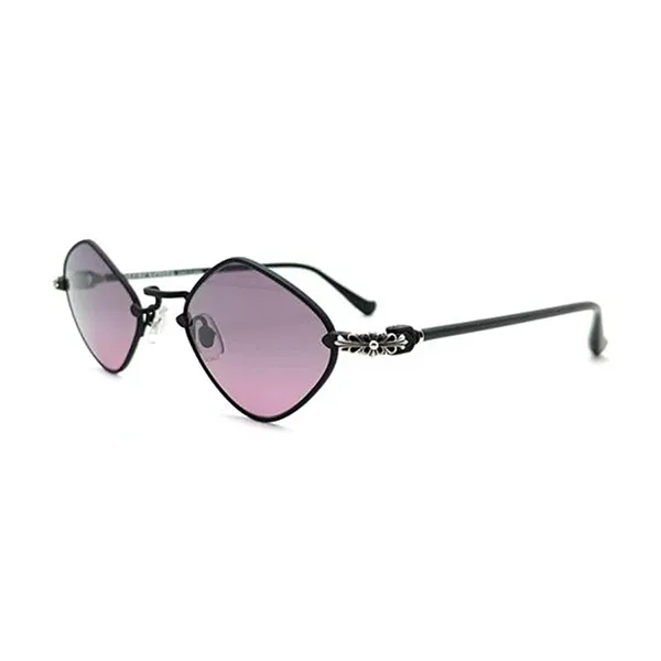 Kính Mát Nữ Chrome Hearts Diamond Dog Matte Black Sunglasses Màu Đen Tím - Kính mắt - Vua Hàng Hiệu