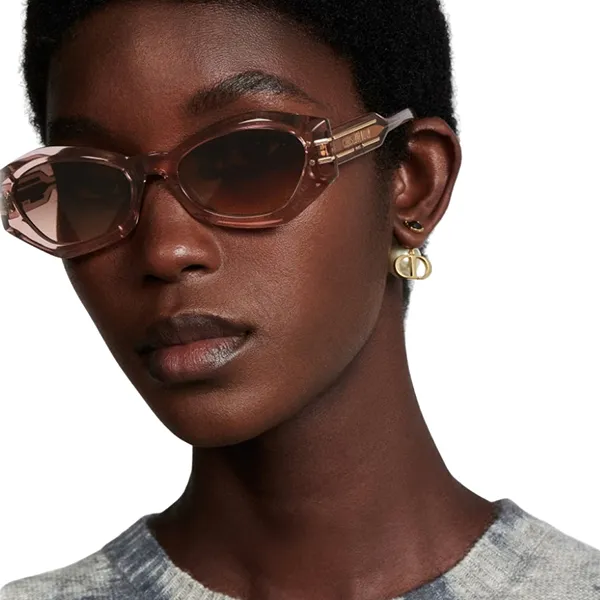 Kính Mát Nữ Dior DiorSignature B1U 40139U 40F1 55 Sunglasses Màu Hồng Nâu