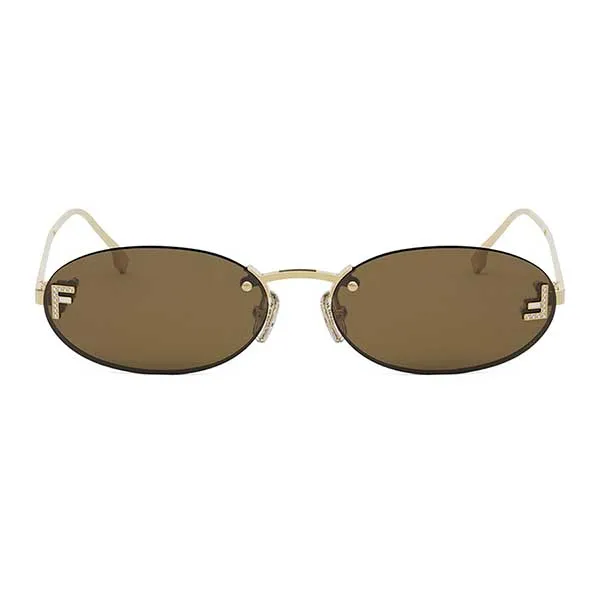 Kính Mát Fendi First Crystal Sunglasses FE4075US 30J Màu Nâu - Vàng Gold - Kính mắt - Vua Hàng Hiệu