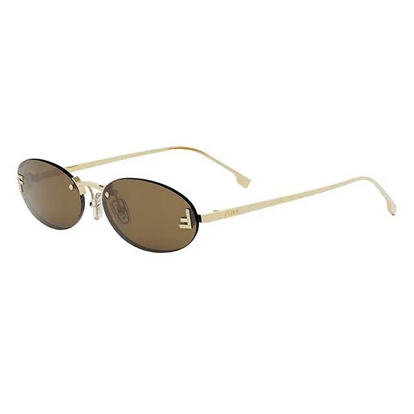 Kính Mát Fendi First Crystal Sunglasses FE4075US 30J Màu Nâu - Vàng Gold - Kính mắt - Vua Hàng Hiệu
