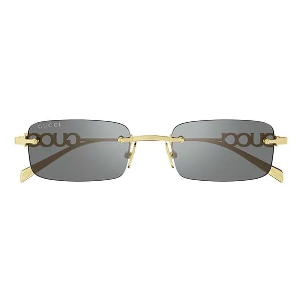 Kính Mát Nữ Gucci Endura Gold Rectangular Sunglasses GG1808S 003 Màu Đen - Vàng