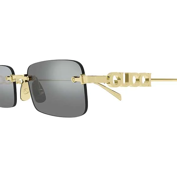 Kính Mát Nữ Gucci Endura Gold Rectangular Sunglasses GG1808S 003 Màu Đen - Vàng