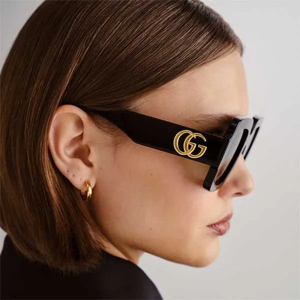 Kính Mát Nữ Gucci Sunglasses GG1547S 001 Black Grey Màu Xám Đen - Kính mắt - Vua Hàng Hiệu