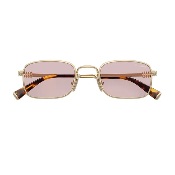 Kính Mát Nữ Miu Miu 0MU A53S ZVN4I0 Pale Gold Rectangular Sunglasses Màu Hồng Vàng - Kính mắt - Vua Hàng Hiệu