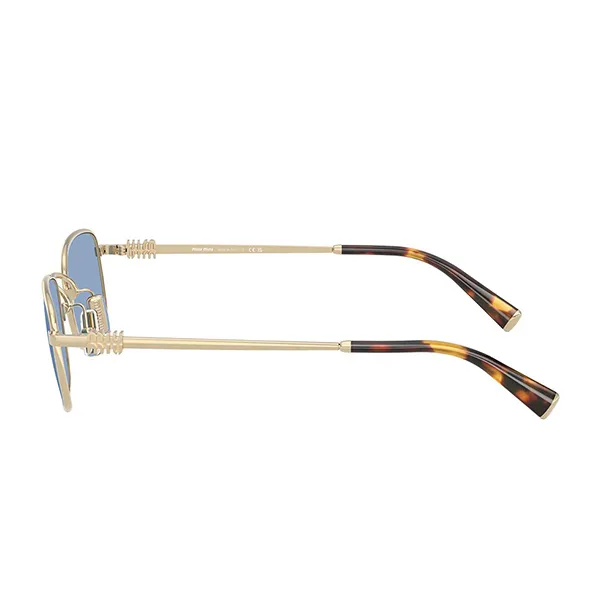Kính Mát Nữ Miu Miu 0MU A53S ZVN60O Pale Gold Rectangular Màu Xanh Vàng
