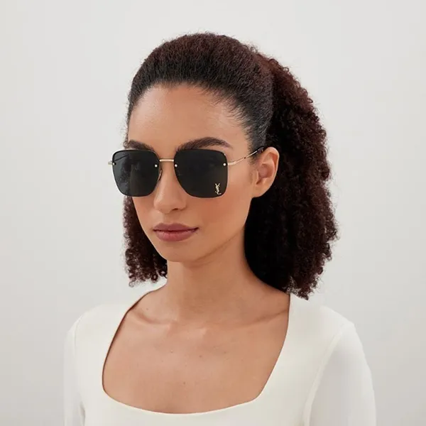 Kính Mát Nữ Yves Saint Laurent YSL Sunglasses SL611/F 002 Màu Xám/Nâu - Kính mắt - Vua Hàng Hiệu