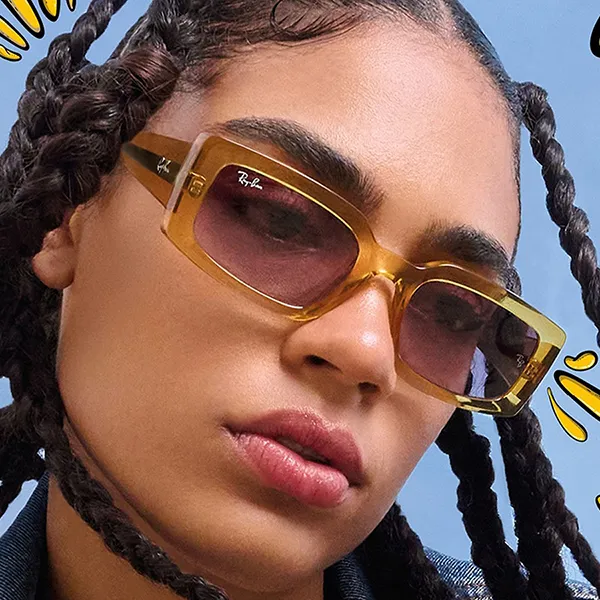 Kính Mát Rayban Kiliane Sunglasses RB4395F 66828H Màu Vàng/Tím - Kính mắt - Vua Hàng Hiệu