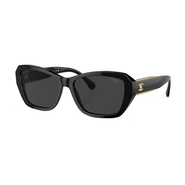 Kính Mát Unisex Chanel Polarised Rectangular Sunglasses 0CH5516 Màu Đen - Kính mắt - Vua Hàng Hiệu