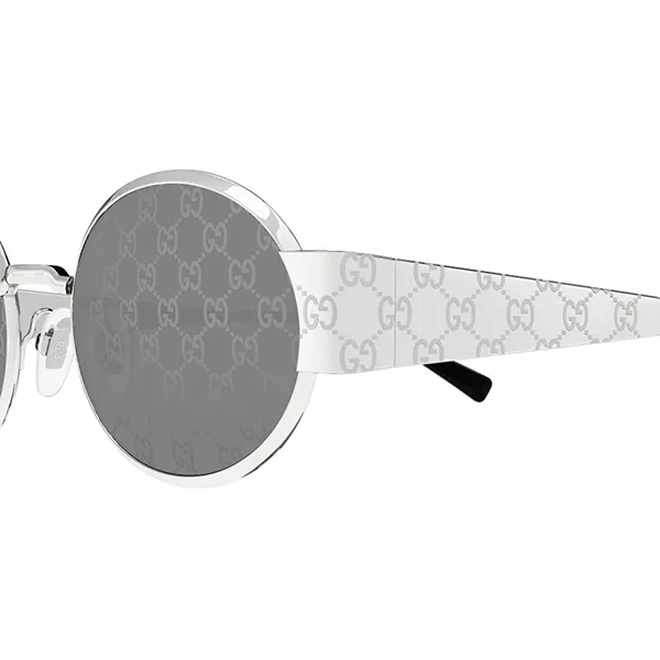 Kính Mát Unisex Gucci Oval Sunglasses GG1854S 002 Màu Bạc