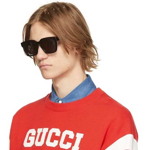 Kính Mát Unisex Gucci Shiny Black Sunglasses GG0965SA 001 Màu Đen