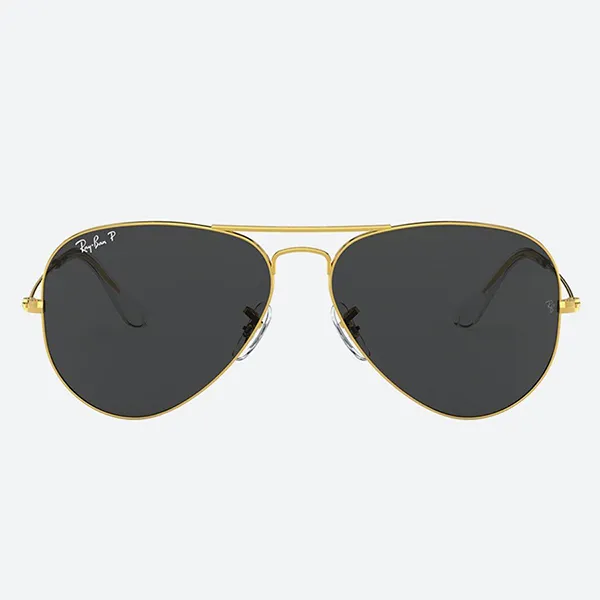 Kính Mát Unisex Rayban Black Polarized Aviator Sunglasses RB3025 919648 58 Màu Đen Vàng - Kính mắt - Vua Hàng Hiệu