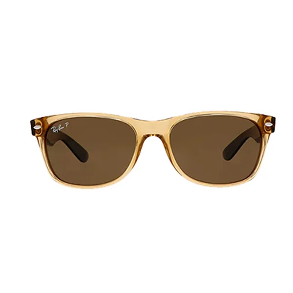 Kính Mát Unisex Rayban Wayfarer Bicolor Polarized Brown RB2132 945/57 55 Sunglasses Màu Đen Nâu