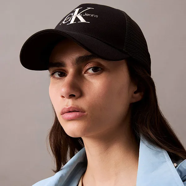 Mũ Calvin Klein Ck Monologo Mesh Negro Màu Đen