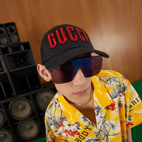 Mũ Gucci Baseball Hat With Gucci Patch 701324 4HAOY 1060 Màu Đen Size S - Mũ nón - Vua Hàng Hiệu