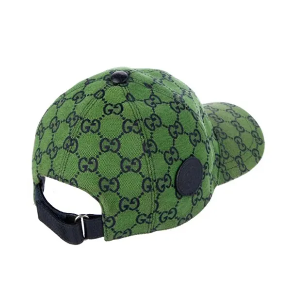 Mũ Gucci GG Canvas Leather Trimmed Baseball Cap Màu Xanh Lá Size S