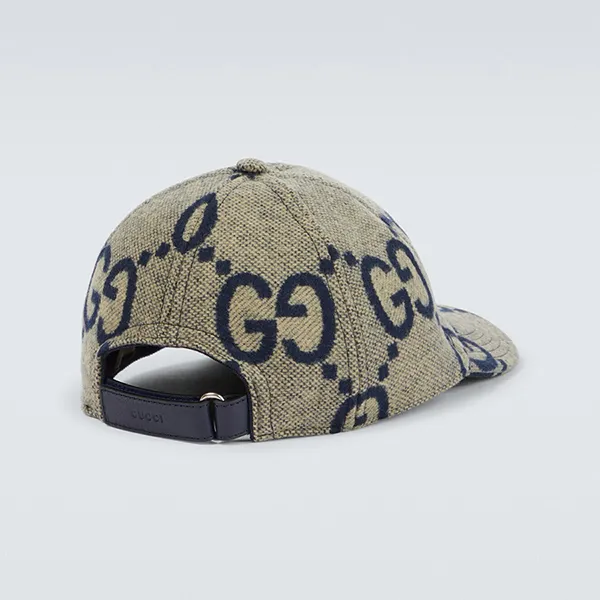 Mũ Gucci GG Jumbo Wool Baseball Cap Màu Be Họa Tiết Size S
