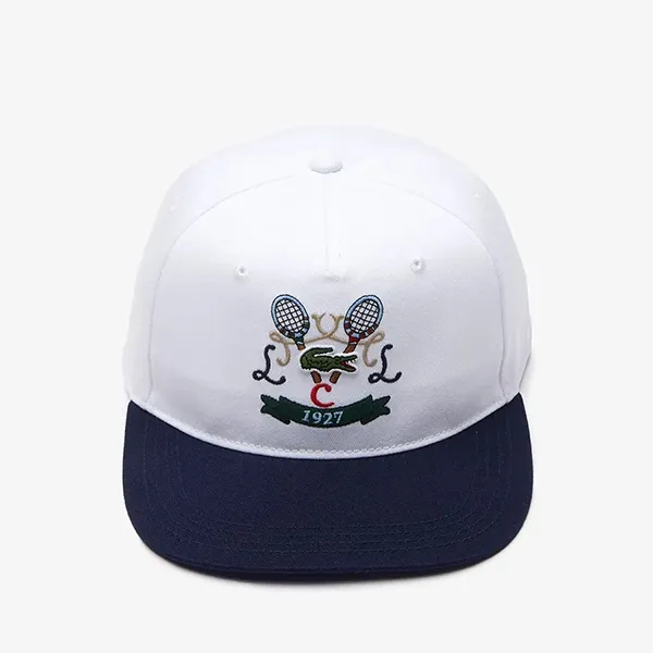 Mũ Unisex Lacoste Tennis Embroidery Cotton Cap RK2288-51 9AG Màu Trắng/Xanh