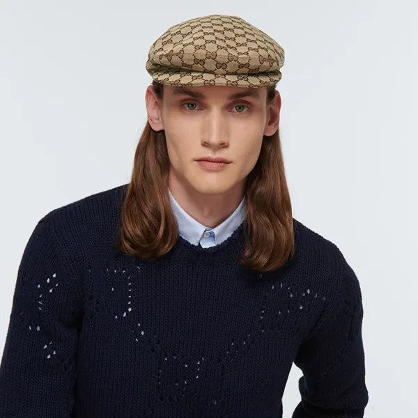Mũ Nam Gucci GG Canvas Flat Cap Màu Nâu Be Size S - Mũ nón - Vua Hàng Hiệu