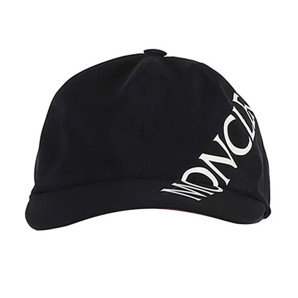 Mũ Nam Moncler Men's Black Diagonal Logo Print Baseball Cap G20913B00025-539DK-999 Màu Đen - Mũ nón - Vua Hàng Hiệu