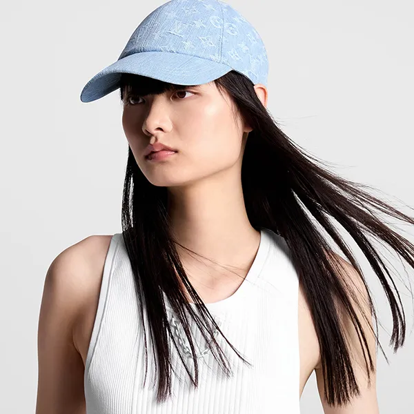 Mũ Nữ Louis Vuitton LV Monogram Denim Cap M7739L Màu Xanh Nhạt Size S - Mũ nón - Vua Hàng Hiệu