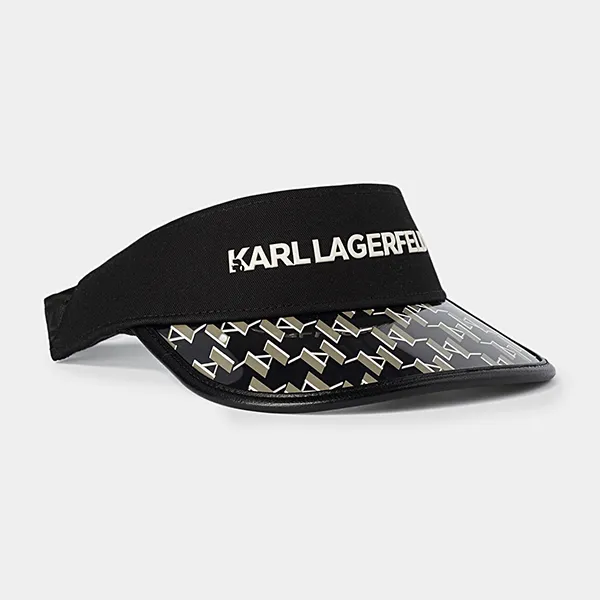 Mũ Nửa Đầu Karl Lagerfeld K/Essential Visor With Monogram Logo Print 221W3407_999-OS Màu Đen