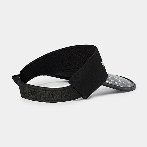 Mũ Nửa Đầu Karl Lagerfeld K/Essential Visor With Monogram Logo Print 221W3407_999-OS Màu Đen