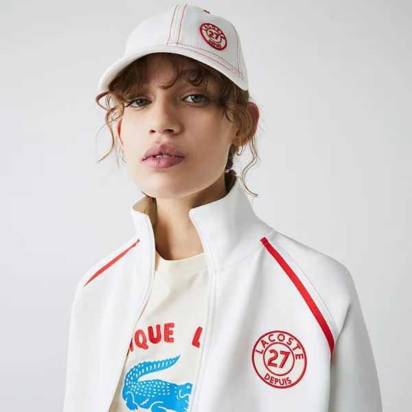 Mũ Unisex Lacoste Overstitched Cotton Cap RK0824 7HU Màu Trắng