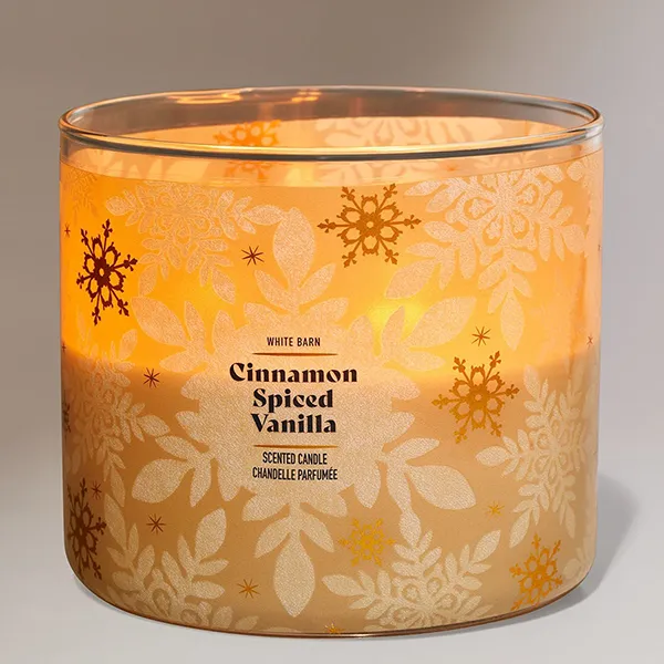 Nến Thơm 3 Bấc Bath & Body Works Cinnamon Spiced Vanilla 3-Wick Candle 411g - Nến thơm - Vua Hàng Hiệu