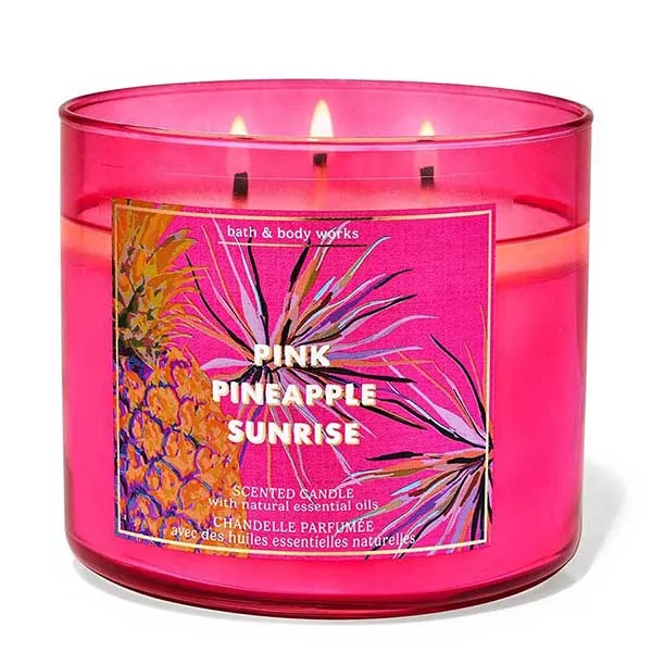 Nến Thơm Bath & Body Works Pink Pineapple Sunrise 3-Wick Candle 411g - Nến thơm - Vua Hàng Hiệu