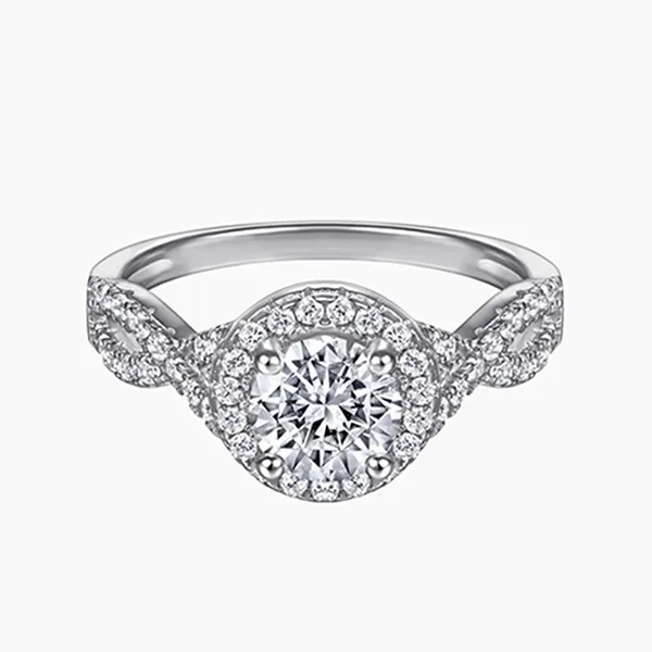 Nhẫn Nữ Kya Jewel Halo Circle SR131 Màu Bạc Trắng