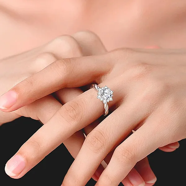 Nhẫn Nữ Kya Jewel Sunflower KR3 Màu Bạc