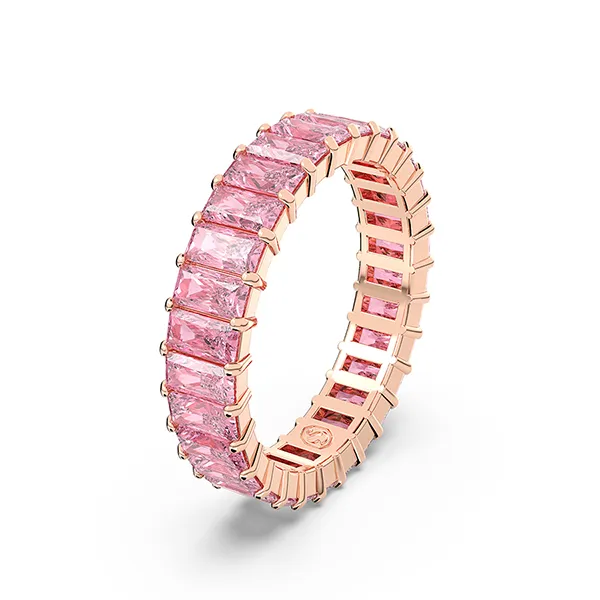 Nhẫn Nữ Swarovski Matrix Ring Baguette Cut, Pink, Rose Gold Tone Plated 5648286 Màu Vàng Hồng