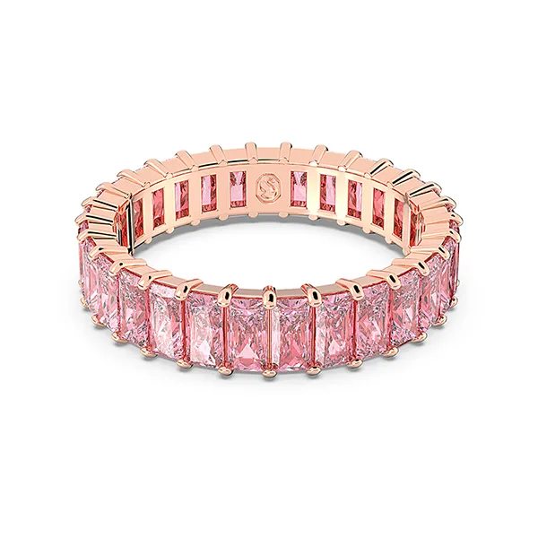 Nhẫn Nữ Swarovski Matrix Ring Baguette Cut, Pink, Rose Gold Tone Plated 5648286 Màu Vàng Hồng
