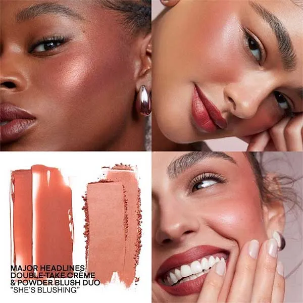 Phấn Má Hồng Patrick Ta Major Headlines Double Take Crème & Powder Blush Duo Tone She's Blushing Màu Hồng Đất