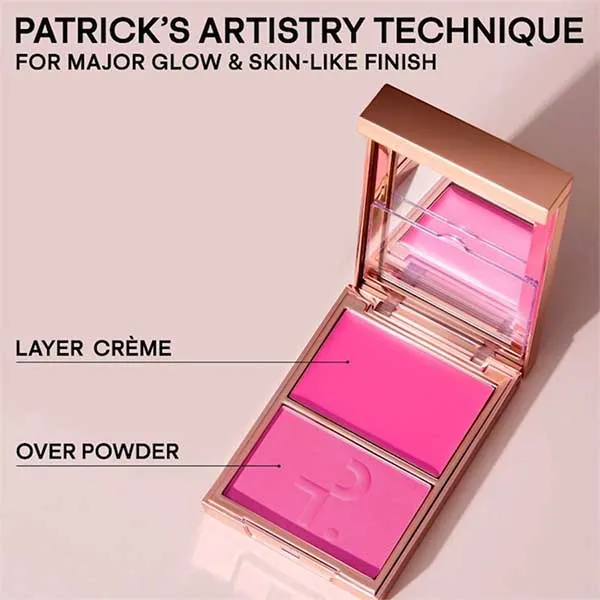 Phấn Má Hồng Patrick Ta Major Headlines Double Take Crème & Powder Blush Duo Tone She's Giving Màu Hồng Lạnh - Trang điểm - Vua Hàng Hiệu