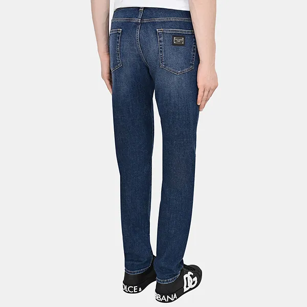 Quần Jean Nam Dolce & Gabbana D&G Slim Fit Tag Bạc GY07CD G8GW9 Màu Xanh Đậm Size 44 - Thời trang - Vua Hàng Hiệu