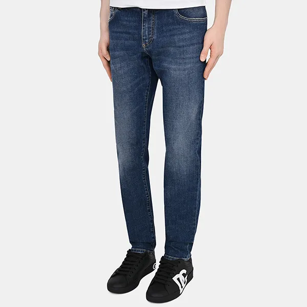Quần Jean Nam Dolce & Gabbana D&G Slim Fit Tag Bạc GY07CD G8GW9 Màu Xanh Đậm Size 44 - Thời trang - Vua Hàng Hiệu