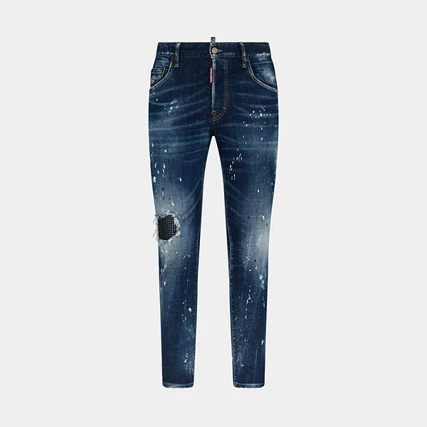 Quần Jean Nam Dsquared2 Blue Sparkle Toppa Wash Skater Jeans Coolguy S71LB1416S30342470 Màu Xanh Đậm Size 48