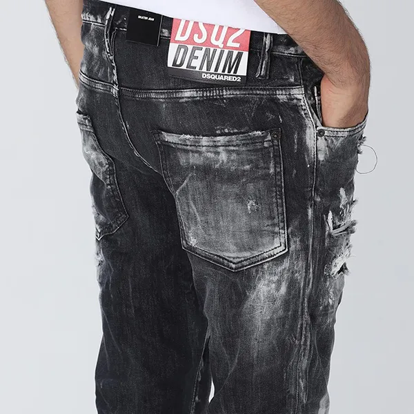 Quần Jean Nam Dsquared2 Skater In Stretch Denim S74LB1325S30503 Màu Đen Xám Size 46