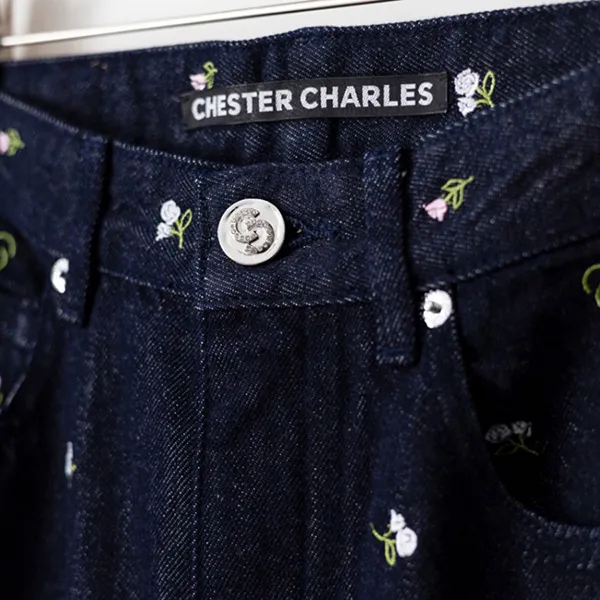Quần Jean Nữ Chester Charles Black Denim Flower CW504DP0645L2 Màu Đen Size XS