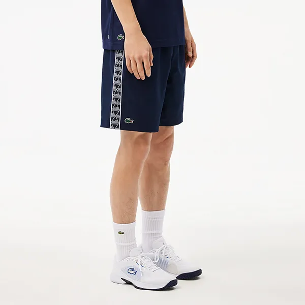 Quần Short Nam Lacoste Men's Monogram Band Tennis Shorts GH2575-10 166 Màu Xanh Navy Size S