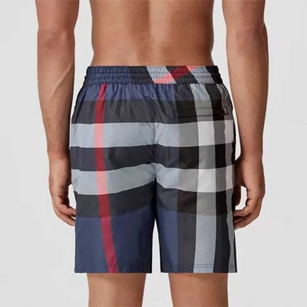 Quần Short Nam Burberry Exaggerated Check Drawcord Swim Shorts Màu Xanh Navy Size S - Thời trang - Vua Hàng Hiệu