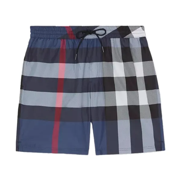 Quần Short Nam Burberry Exaggerated Check Drawcord Swim Shorts Màu Xanh Navy Size S - Thời trang - Vua Hàng Hiệu