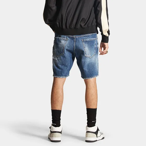 Quần Short Nam Dsquared2 Dark Ripped Wash Marine Shorts S74MU0819S30309470 Màu Xanh Size 46 - Thời trang - Vua Hàng Hiệu