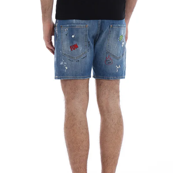 Quần Short Nam Dsquared2 Funny Prints Denim Shorts S74MU0482S30342470 Màu Xanh Size 50 - Thời trang - Vua Hàng Hiệu