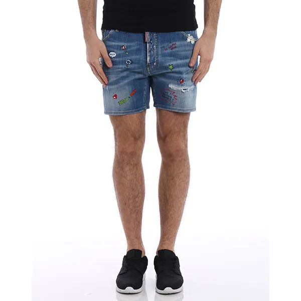 Quần Short Nam Dsquared2 Funny Prints Denim Shorts S74MU0482S30342470 Màu Xanh Size 50 - Thời trang - Vua Hàng Hiệu
